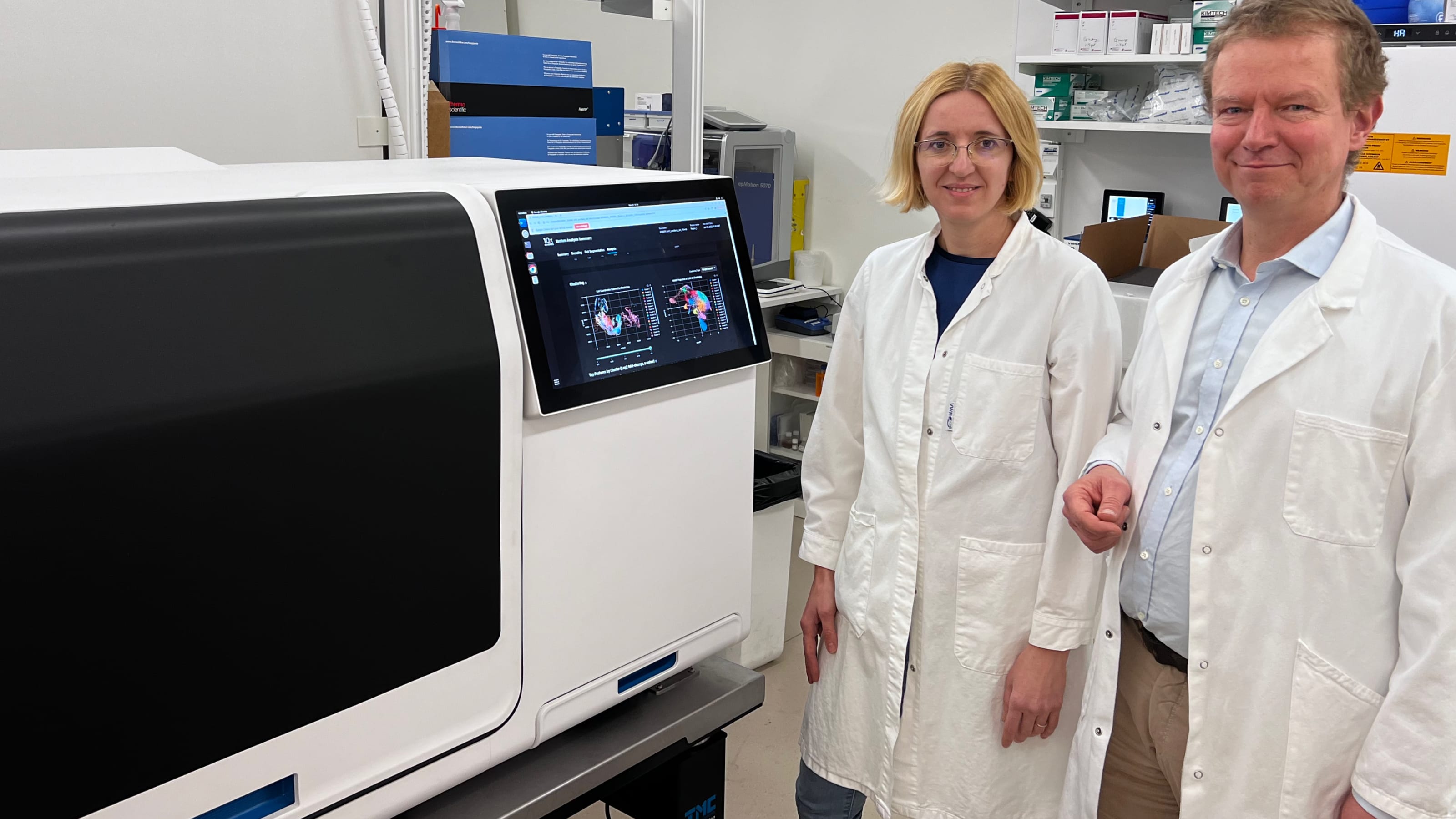 Drs. Katarina Tiklova (left), and Mats Nilsson (right), Science for Life Laboratory